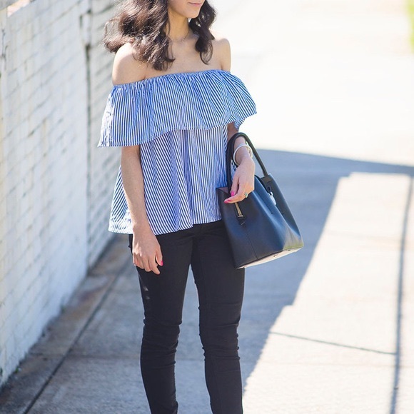 grand & greene Tops - Striped Off-The- Shoulder Top